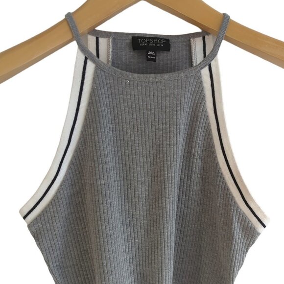 Topshop Contrast Trim Cropped Tank Top - Picture 6 of 7